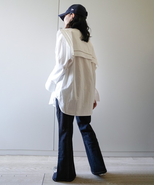 VENCEEXCHANGE（ヴァンスエクスチェンジ）の「ビッグカラーブラウス　　　セーラーカラー/シャツ/（シャツ/ブラウス・レディース・オフホワイト/ブラック/ブルー/ピンク・FREE）」の11枚目の写真