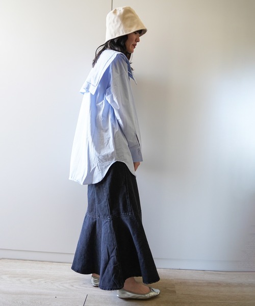 VENCEEXCHANGE（ヴァンスエクスチェンジ）の「ビッグカラーブラウス　　　セーラーカラー/シャツ/（シャツ/ブラウス・レディース・オフホワイト/ブラック/ブルー/ピンク・FREE）」の20枚目の写真