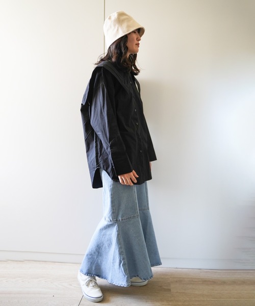 VENCEEXCHANGE（ヴァンスエクスチェンジ）の「ビッグカラーブラウス　　　セーラーカラー/シャツ/（シャツ/ブラウス・レディース・オフホワイト/ブラック/ブルー/ピンク・FREE）」の12枚目の写真