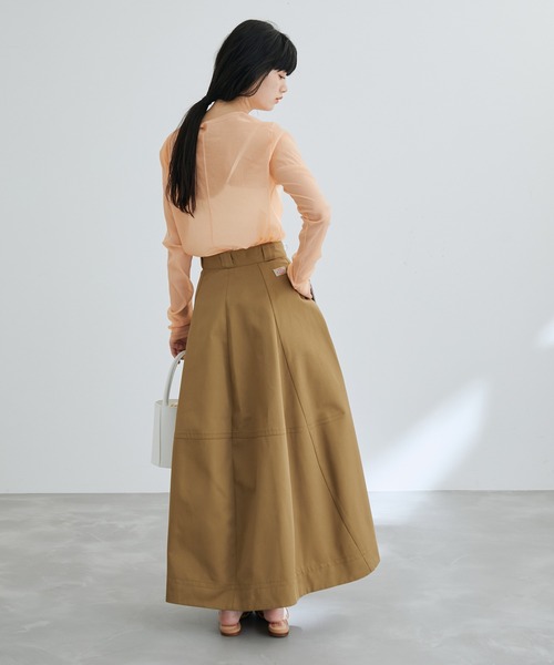 Dickies（ディッキーズ）の「Dickiesフレアコクーンスカート（スカート・レディース・ホワイト/ブラウン・38/36）」の4枚目の写真