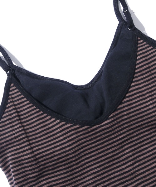 MILLER（ミラー）の「R.P.miller/ミラー CUP CAMI インナー キャミソール ボーダー 2026新作　再入荷（キャミソール・レディース・グリーン/ブラウン/ホワイト/グレー/ホワイト×ネイビー・FREE）」の11枚目の写真