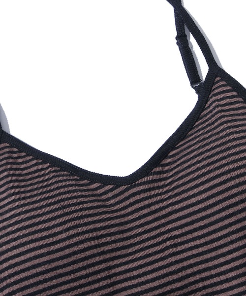 MILLER（ミラー）の「R.P.miller/ミラー CUP CAMI インナー キャミソール ボーダー 2026新作　再入荷（キャミソール・レディース・グリーン/ブラウン/ホワイト/グレー/ホワイト×ネイビー・FREE）」の10枚目の写真