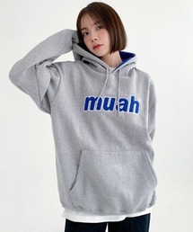 A'GEM/9 × .kom『muah muah/ムーアムーア』SIGNATURE COMBI LOGO HOODIE/シグネチャーコンビロゴ プルオーバーパーカー