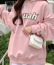 A'GEM/9 × .kom『muah muah/ムーアムーア』SIGNATURE COMBI LOGO HOODIE/シグネチャーコンビロゴ プルオーバーパーカー