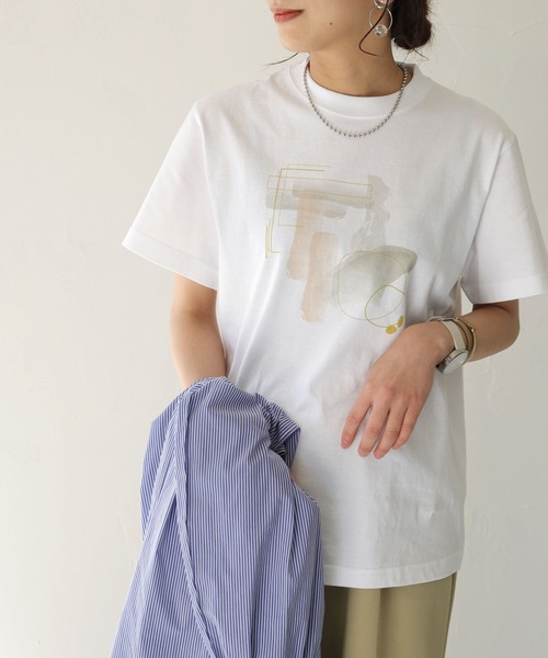 HER CLOSET(ハークローゼット)の「【HERCLOSET】5.6オンスニュアンスプリントTシャツ(Tシャツ/カットソー・レディース・ホワイト/ホワイト系その他/ホワイト系その他2/ホワイト系その他3・S/M)」の21枚目の写真