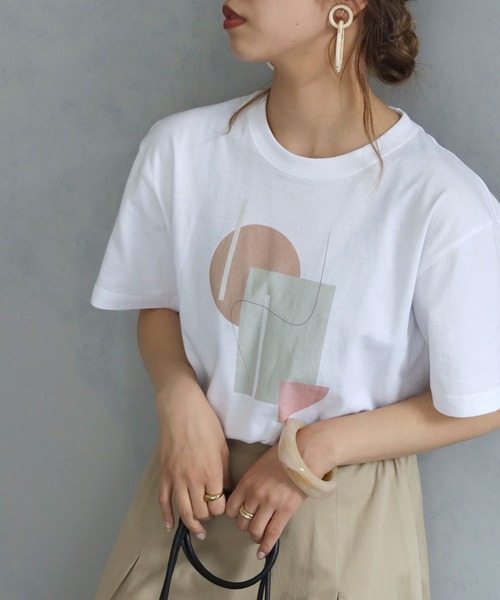 HER CLOSET(ハークローゼット)の「【HERCLOSET】5.6オンスニュアンスプリントTシャツ(Tシャツ/カットソー・レディース・ホワイト/ホワイト系その他/ホワイト系その他2/ホワイト系その他3・S/M)」の7枚目の写真