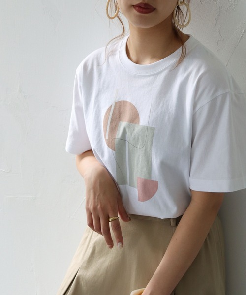 HER CLOSET(ハークローゼット)の「【HERCLOSET】5.6オンスニュアンスプリントTシャツ(Tシャツ/カットソー・レディース・ホワイト/ホワイト系その他/ホワイト系その他2/ホワイト系その他3・S/M)」の14枚目の写真