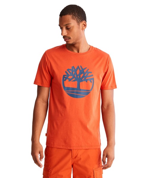 Timberland（ティンバーランド）の「メンズ 半袖 ティンバーランド ツリー ロゴ Tシャツ（Tシャツ/カットソー・メンズ・ホワイト/ネイビー/オレンジ/ダークブルー/ダークブラック・SMALL/MEDIUM/LARGE/X-LARGE/XX-LARGE/X-SMALL/XXX-LARGE）」の5枚目の写真
