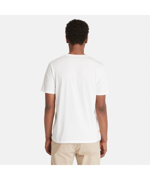 【Timberland】バックロゴ 半袖 Tシャツ ホワイト / 送料無料 セール】メンズ 半袖 ティンバーランド ツリー ロゴ Tシャツ（T
