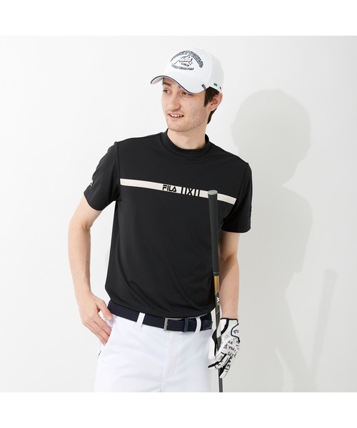 Fila Golf フィラゴルフ ブランドロゴ スムース ストレッチ 裾スリット モックネックシャツ 吸汗速乾 Uvカット ゴルフウェア メンズ シャツ ブラウス Fila Golf フィラゴルフ のファッション通販 Zozotown