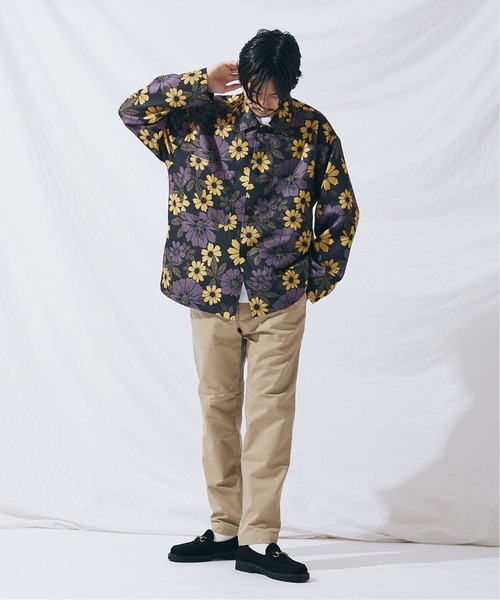 JOURNAL STANDARD（ジャーナルスタンダード）の「テキストパターン“花柄” “総柄” CPO（ブルゾン・メンズ・ブラック/ベージュ/ネイビー/グリーン系その他・MEDIUM/LARGE）」の6枚目の写真