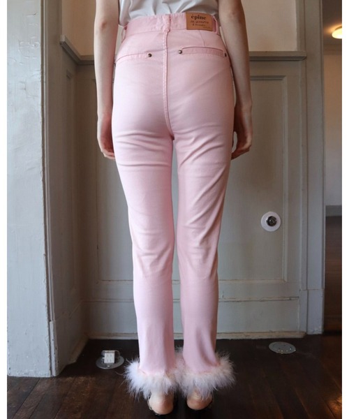 epine（エピヌ）の「epine skinny denim baby pink×ivory fur（デニムパンツ・レディース・ピンク・S/M/XS）」の14枚目の写真