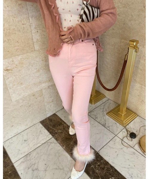 epine（エピヌ）の「epine skinny denim baby pink×ivory fur（デニムパンツ・レディース・ピンク・S/M/XS）」の17枚目の写真
