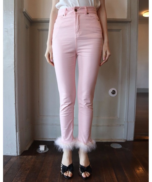 epine（エピヌ）の「epine skinny denim baby pink×ivory fur（デニムパンツ・レディース・ピンク・S/M/XS）」の13枚目の写真