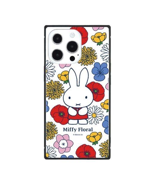 Miffy( ミッフィー)の「Miffy Floral/ミッフィー iPhone 13 Pro対応スクエアガラスケース(スマホケース/カバー・レディース・ホワイト/ネイビー・ONE SIZE)」の2枚目の写真