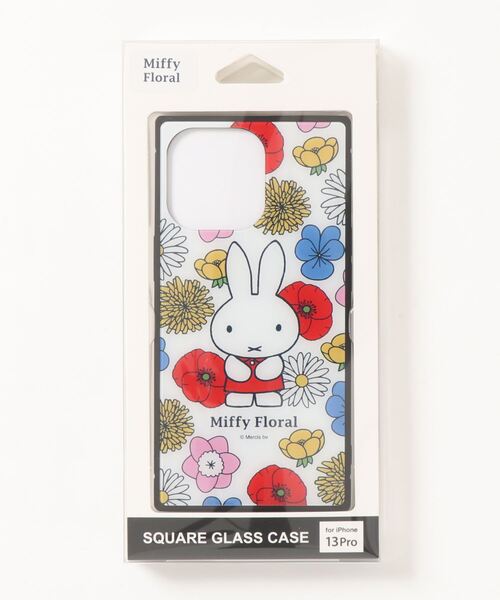 Miffy( ミッフィー)の「Miffy Floral/ミッフィー iPhone 13 Pro対応スクエアガラスケース(スマホケース/カバー・レディース・ホワイト/ネイビー・ONE SIZE)」の3枚目の写真