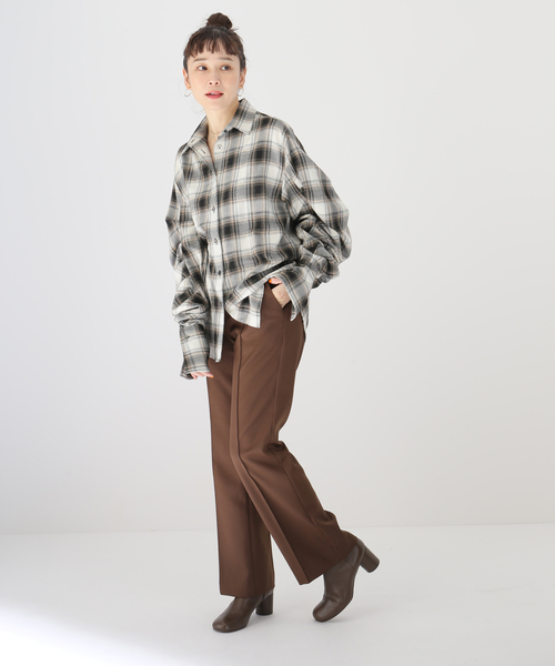 Name.（ネーム）の「【NAME./ネーム】プレイドフランネルタックスリーブシャツ（シャツ/ブラウス・レディース・ブラウン・FREE）」の17枚目の写真