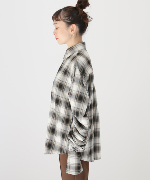 Name.（ネーム）の「【NAME./ネーム】プレイドフランネルタックスリーブシャツ（シャツ/ブラウス・レディース・ブラウン・FREE）」の20枚目の写真