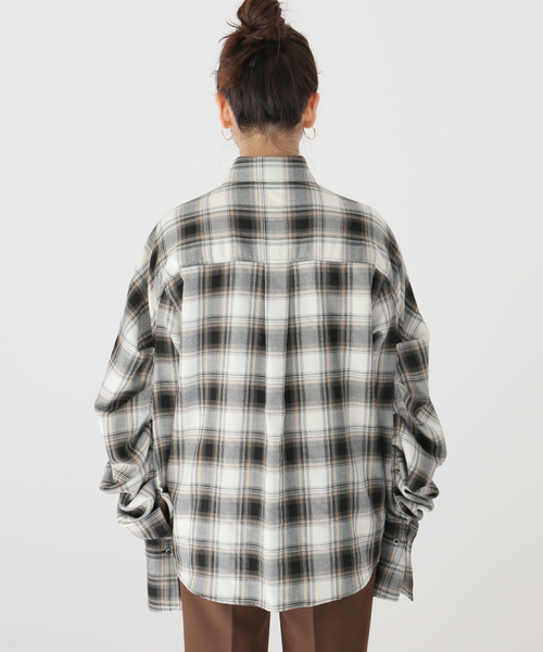 Name.（ネーム）の「【NAME./ネーム】プレイドフランネルタックスリーブシャツ（シャツ/ブラウス・レディース・ブラウン・FREE）」の21枚目の写真