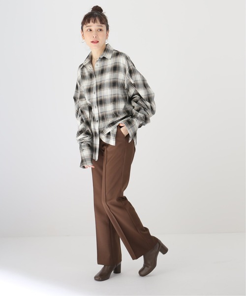 Name.（ネーム）の「【NAME./ネーム】プレイドフランネルタックスリーブシャツ（シャツ/ブラウス・レディース・ブラウン・FREE）」の10枚目の写真