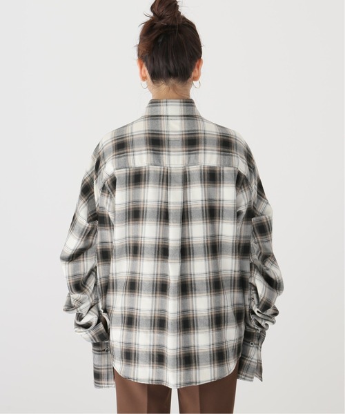 Name.（ネーム）の「【NAME./ネーム】プレイドフランネルタックスリーブシャツ（シャツ/ブラウス・レディース・ブラウン・FREE）」の8枚目の写真