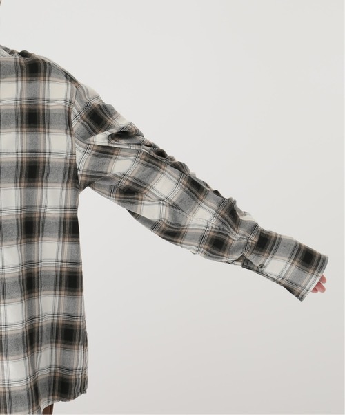 Name.（ネーム）の「【NAME./ネーム】プレイドフランネルタックスリーブシャツ（シャツ/ブラウス・レディース・ブラウン・FREE）」の14枚目の写真