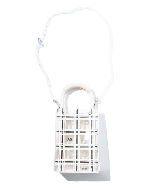 NaNa-NaNa（ナナナナ）の「nana-nana/ナナナナ A5 CHECK チェッククリアハンドバッグ（ハンドバッグ・メンズ・アイボリー・ONE SIZE）」の12枚目の写真