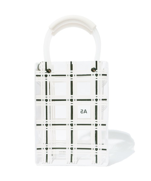 NaNa-NaNa（ナナナナ）の「nana-nana/ナナナナ A5 CHECK チェッククリアハンドバッグ（ハンドバッグ・メンズ・アイボリー・ONE SIZE）」の3枚目の写真