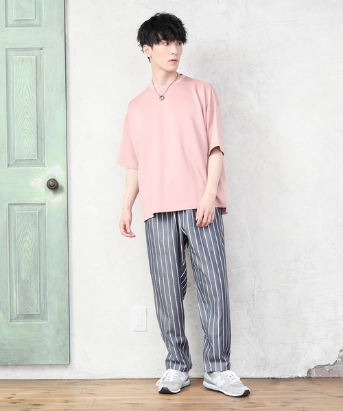 TopIsm(トップイズム)の「ワイドシルエット 接触冷感ストレッチクルーネックポンチカットソー(Tシャツ/カットソー・メンズ・ホワイト/ライトグレー/ライトブルー/ブラック/ライトピンク/グレイッシュベージュ・LL/M/L)」の19枚目の写真