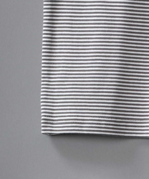 SITRY（シトリー）の「wide silhouette Heavy weight miclo border T-shirt/ワイドシルエット マイクロボーダー Ｔシャツ（Tシャツ/カットソー・メンズ・チャコールグレー/グリーン/ブラウン/ブラック・M/L）」の19枚目の写真