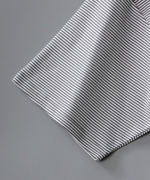 SITRY（シトリー）の「wide silhouette Heavy weight miclo border T-shirt/ワイドシルエット マイクロボーダー Ｔシャツ（Tシャツ/カットソー・メンズ・チャコールグレー/グリーン/ブラウン/ブラック・M/L）」の20枚目の写真