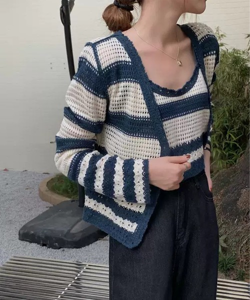 セール Asrire 2点セット かぎ編みキャミ カーディガン カーディガン ボレロ Asrire アスリレイ のファッション通販 Zozotown