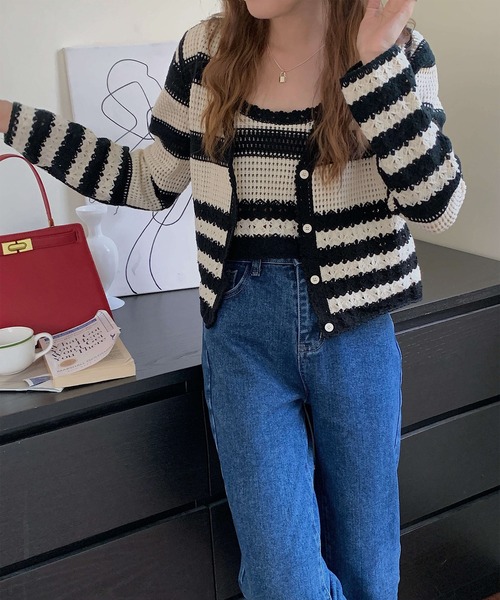 セール Asrire 2点セット かぎ編みキャミ カーディガン カーディガン ボレロ Asrire アスリレイ のファッション通販 Zozotown