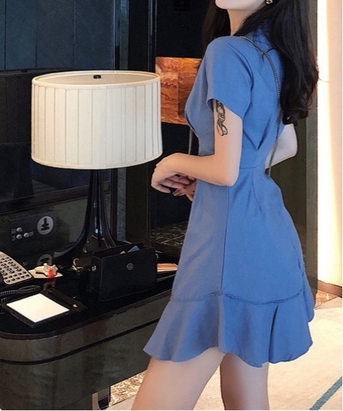 Alexander McQUEENジップファスナー フレアひざ丈ワンピース40 Alexander McQUEENジップファスナー フレアひざ丈ワンピース40