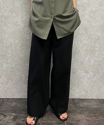 リネンライクリラックスワイドパンツ