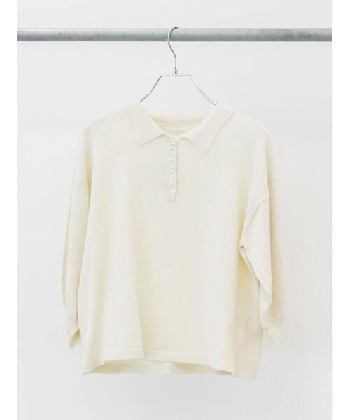 Green　Parks（グリーンパークス）の「衿ニット7分袖プルオーバー（ニット/セーター・レディース・ブラック/グリーン/オフホワイト・FREE）」の12枚目の写真