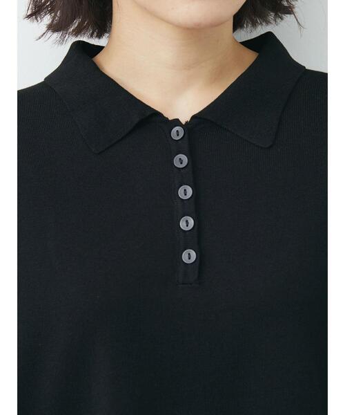 Green　Parks（グリーンパークス）の「衿ニット7分袖プルオーバー（ニット/セーター・レディース・ブラック/グリーン/オフホワイト・FREE）」の7枚目の写真