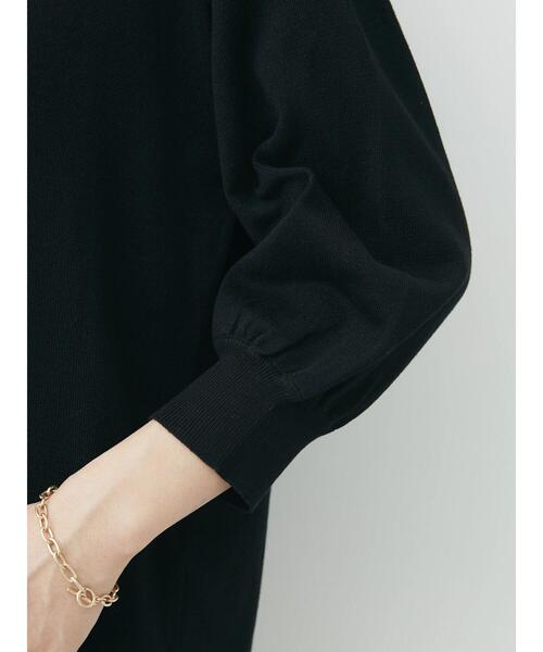 Green　Parks（グリーンパークス）の「衿ニット7分袖プルオーバー（ニット/セーター・レディース・ブラック/グリーン/オフホワイト・FREE）」の8枚目の写真