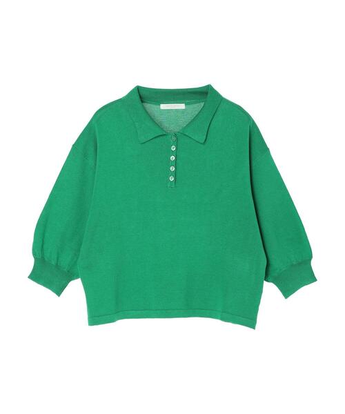 Green　Parks（グリーンパークス）の「衿ニット7分袖プルオーバー（ニット/セーター・レディース・ブラック/グリーン/オフホワイト・FREE）」の20枚目の写真