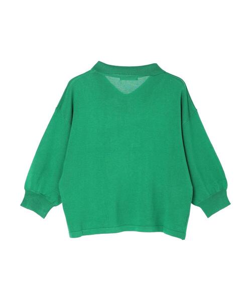 Green　Parks（グリーンパークス）の「衿ニット7分袖プルオーバー（ニット/セーター・レディース・ブラック/グリーン/オフホワイト・FREE）」の21枚目の写真