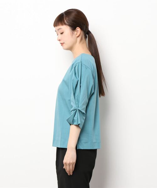 ROPE' PICNIC(ロペピクニック)の「2WAY/60シルケット袖タックプルオーバー(Tシャツ/カットソー・レディース・ブラック/ホワイト/サックスブルー/グリーン・38)」の7枚目の写真