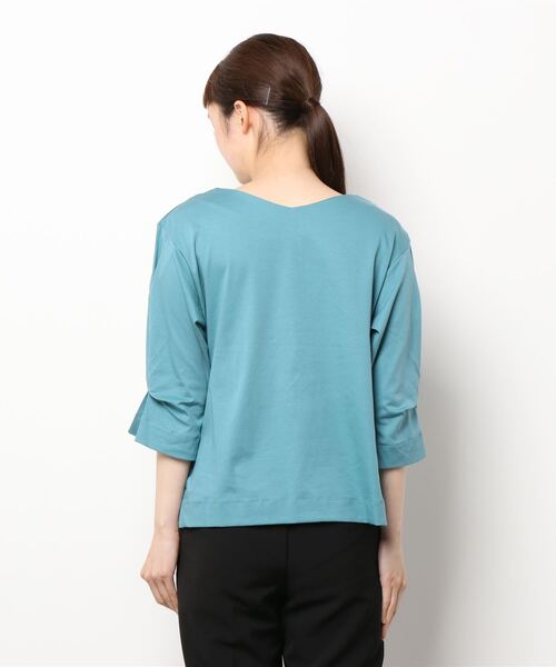 ROPE' PICNIC(ロペピクニック)の「2WAY/60シルケット袖タックプルオーバー(Tシャツ/カットソー・レディース・ブラック/ホワイト/サックスブルー/グリーン・38)」の5枚目の写真