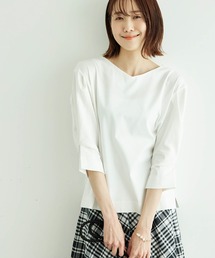 2WAY/60シルケット袖タックプルオーバー