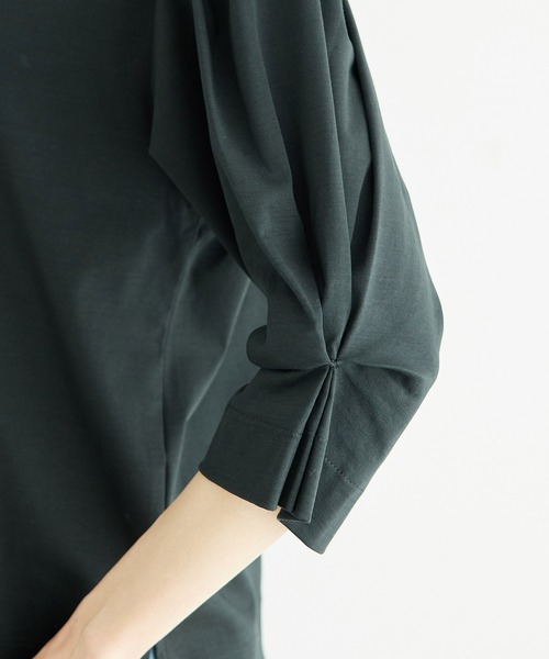 ROPE' PICNIC(ロペピクニック)の「2WAY/60シルケット袖タックプルオーバー(Tシャツ/カットソー・レディース・ブラック/ホワイト/サックスブルー/グリーン・38)」の21枚目の写真