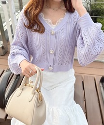 apres jour | 透かし編みきらきらボタンカーディガン【ZOZOTOWN限定アイテム】(カーディガン/ボレロ)