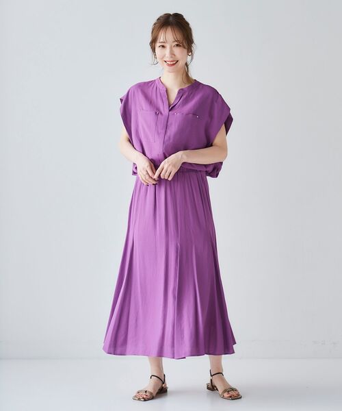 le.coeur blanc(ルクールブラン)の「リネンライクマーメイドスカート(スカート・レディース・パープル/ダークグレー/モカ/グリーン・38)」の19枚目の写真