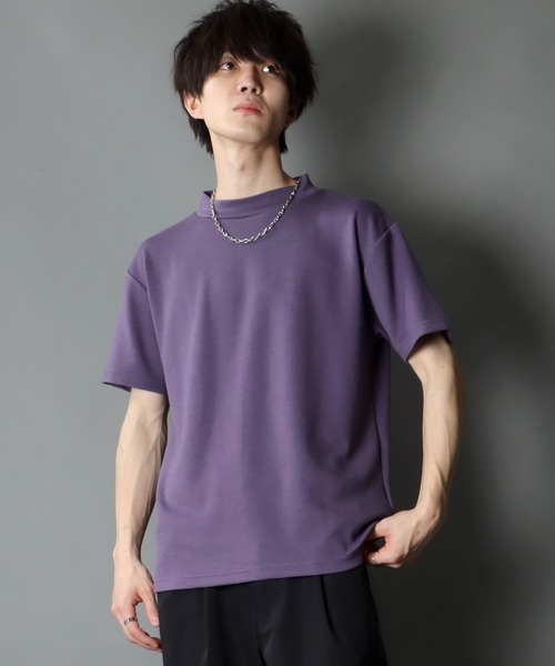 SITRY（シトリー）の「COOL Cardboard mock neck pullover/クール ダンボール モックネック プルオーバー（Tシャツ/カットソー・メンズ・ホワイト/チャコールグレー/ライトグレー/ブラック/パープル/マスタード/ブルーグリーン/ライトベージュ・M/L）」の8枚目の写真