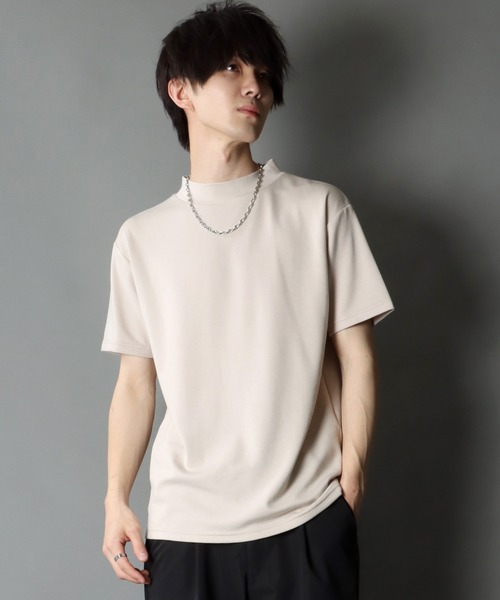 SITRY（シトリー）の「COOL Cardboard mock neck pullover/クール ダンボール モックネック プルオーバー（Tシャツ/カットソー・メンズ・ホワイト/チャコールグレー/ライトグレー/ブラック/パープル/マスタード/ブルーグリーン/ライトベージュ・M/L）」の6枚目の写真