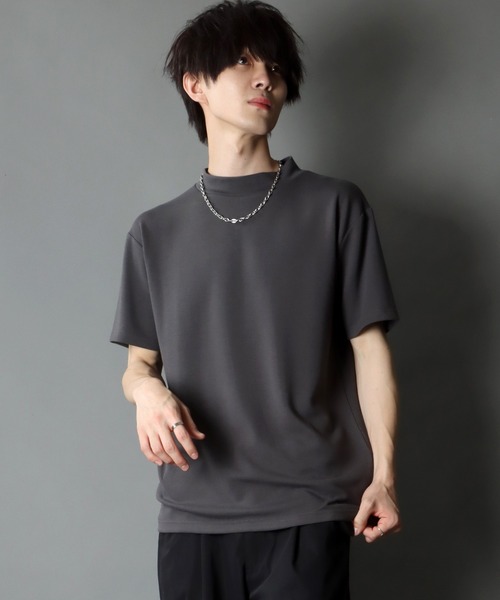SITRY（シトリー）の「COOL Cardboard mock neck pullover/クール ダンボール モックネック プルオーバー（Tシャツ/カットソー・メンズ・ホワイト/チャコールグレー/ライトグレー/ブラック/パープル/マスタード/ブルーグリーン/ライトベージュ・M/L）」の4枚目の写真