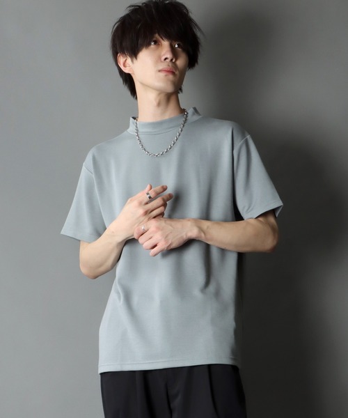 SITRY（シトリー）の「COOL Cardboard mock neck pullover/クール ダンボール モックネック プルオーバー（Tシャツ/カットソー・メンズ・ホワイト/チャコールグレー/ライトグレー/ブラック/パープル/マスタード/ブルーグリーン/ライトベージュ・M/L）」の5枚目の写真